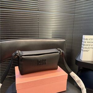 Miu Miu Black Leather Belt Bag